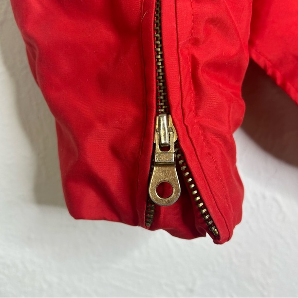 Andrew Marc New York Vintage Snow Ski Jacket Bright Red Brown Fur Collar Gold - Picture 4 of 11